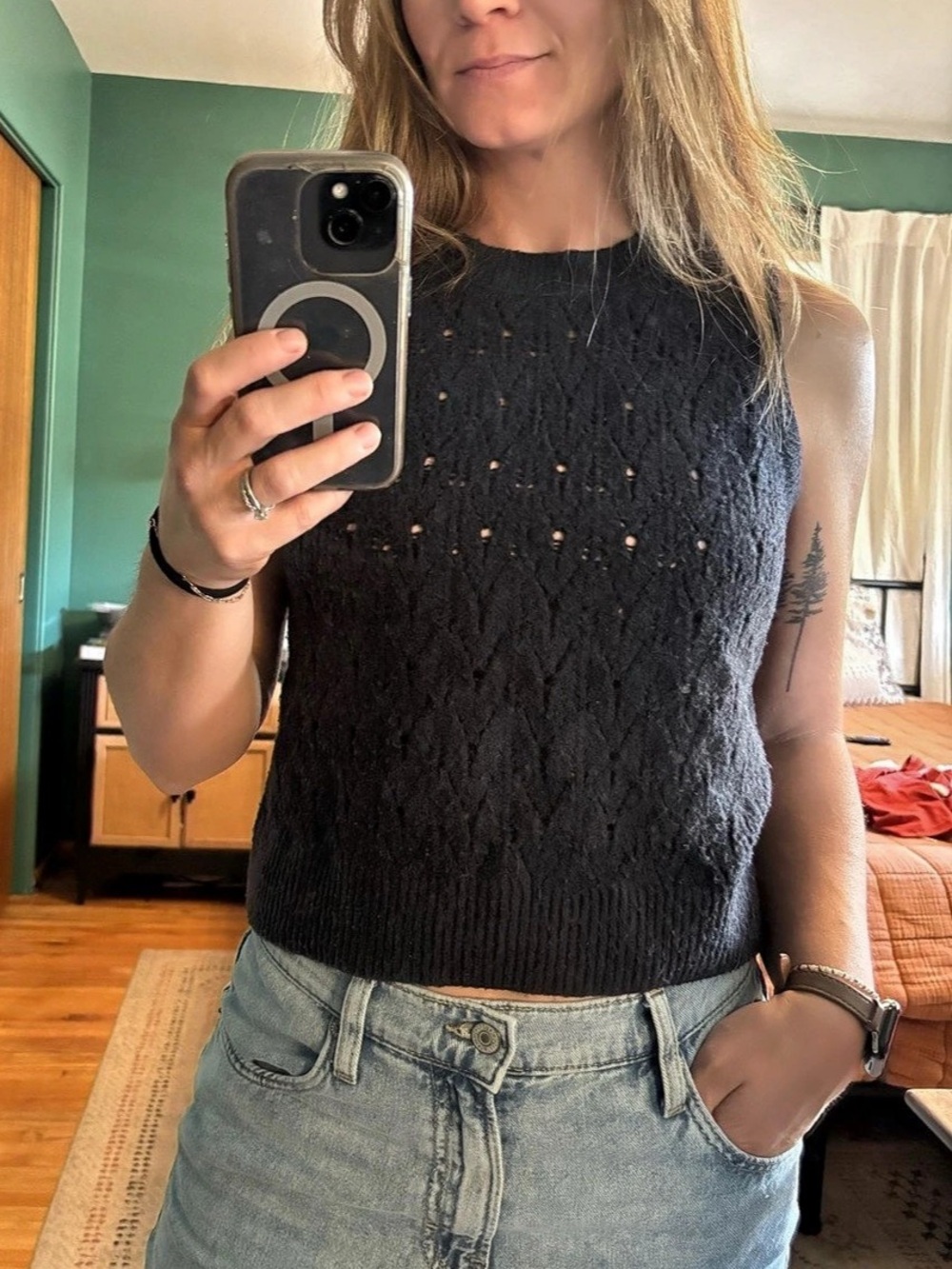 Black Knit Sweater Vest